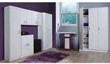 Furniturefactor Kawai B02 Armadio Multiuso a 2 ante, Melamina, Bianco, 180 x 59 x37 cm