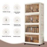 Scatola portaoggetti pieghevole a 4 ripiani, con porta trasparente, facile da montare