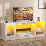 Mobile TV Moderno Minimalista per TV da 65 pollici con Ripiani in Vetro Aperti Regolabili