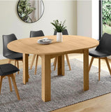 Tavolo da pranzo rotondo allungabile 4-8 persone piano effetto faggio nero 120-160cm