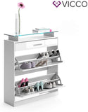 Vicco Scarpiera a ribalta Con illuminazione LED Credenza Armadio per Scarpa Con ribalta Cassettiera per Scarpa