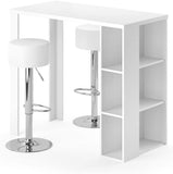 VICCO Tavolino bar NOEL Bancone da bar Bianco Vani 120 x 105,6 x 60 cm