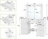 Toeletta da Trucco con Specchio e Luci LED Luminosità Regolabile Tavolo da Trucco con 7 Cassetti