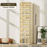 Scaffale per Scarpe Pieghevole Salvaspazio con Scatoloni Trasparenti e Porta Magnetica