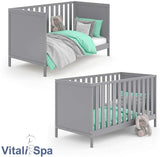 Letto per bebè Letto con sponde Letto trasformabile Letto per bambini trasformabile grigio