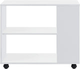 Tavolino Basso da Divano con Ripiani e Ruote 60 x 70 x 35 cm Consolle su 4 Rotelle Tavolo Portatile da Salotto