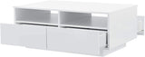 Tavolino da caffè/da Divano 35 x 90 x 56 cm Tavolo Basso da Salotto/Soggiorno in Forma Rettangolare con Ripiano e 4 Cassetti - Bianco Lucido