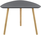 Set da 2 Tavolini da Salotto in Altezze Diverse 2 Tavolini Impilabili con Gambe in Bambú Tavolini Bassi da caffè con Piano Tavolo Bianco