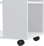 Tavolino Basso da Divano con Ripiani e Ruote 60 x 70 x 35 cm Consolle su 4 Rotelle Tavolo Portatile da Salotto