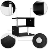 COSTWAY Tavolino da caffè Comodino con 3 Ripiani, Elevata Resistenza ai Graffi, 50x50x50cm (Bianco)