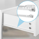 Tavolino da Trucco Vicco con Specchio 1 Cassetto con Luci 3 Ripiani Bianco