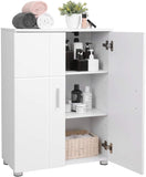 VASAGLE Armadietto da Bagno, Mobiletto Multiuso con Doppia Anta, Ripiani Regolabili, Cerniere Ammortizzate, Mobile per Bagno Cucina Corridoio, Piedini Regolabili, 60 x 30 x 82 cm, Bianco BBK42WT