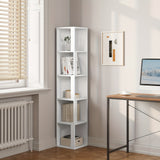 Mensola Angolare Libreria Verticale Stretta, Mensola da Cucina con 5 Ripiani