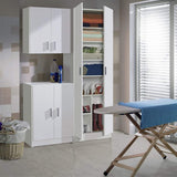 Furniturefactor Kawai B02 Armadio Multiuso a 2 ante, Melamina, Bianco, 180 x 59 x37 cm