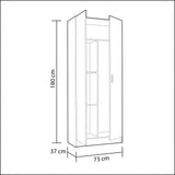 13Casa Kawai A6 Armadio multiuso, 73x37x180 h cm, Melamina, con kit di montaggio, Colore Bianco