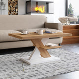 Tavolino da Salotto Effetto Calcestruzzo e BiancoTavolini da Salotto Moderni Con un Ripiano