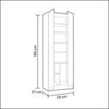 Furniturefactor Kawai B02 Armadio Multiuso a 2 ante, Melamina, Bianco, 180 x 59 x37 cm