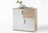 Sideboard in Imitazione di Quercia San Remo Chiaro/Bianco, ca. 80x82x35cm