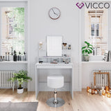 Toilette Toilette Ania specchio 2 cassetti bianco Vicco sgabello