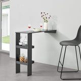Tavolo Alto da Bar per la Casa 120 x 45 x 106 cm Penisola Cucina con 2 Ripiani - Grigio Scuro