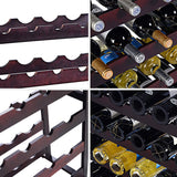 Cantinetta Portabottiglie Scaffale per Vino con Portabicchiere in Legno da 24 Bottiglie, Marrone Scuro,