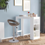 Tavolo Bar in legno Bianco Tavolo da Bar Alto Per Cucina con 3 Ripiani