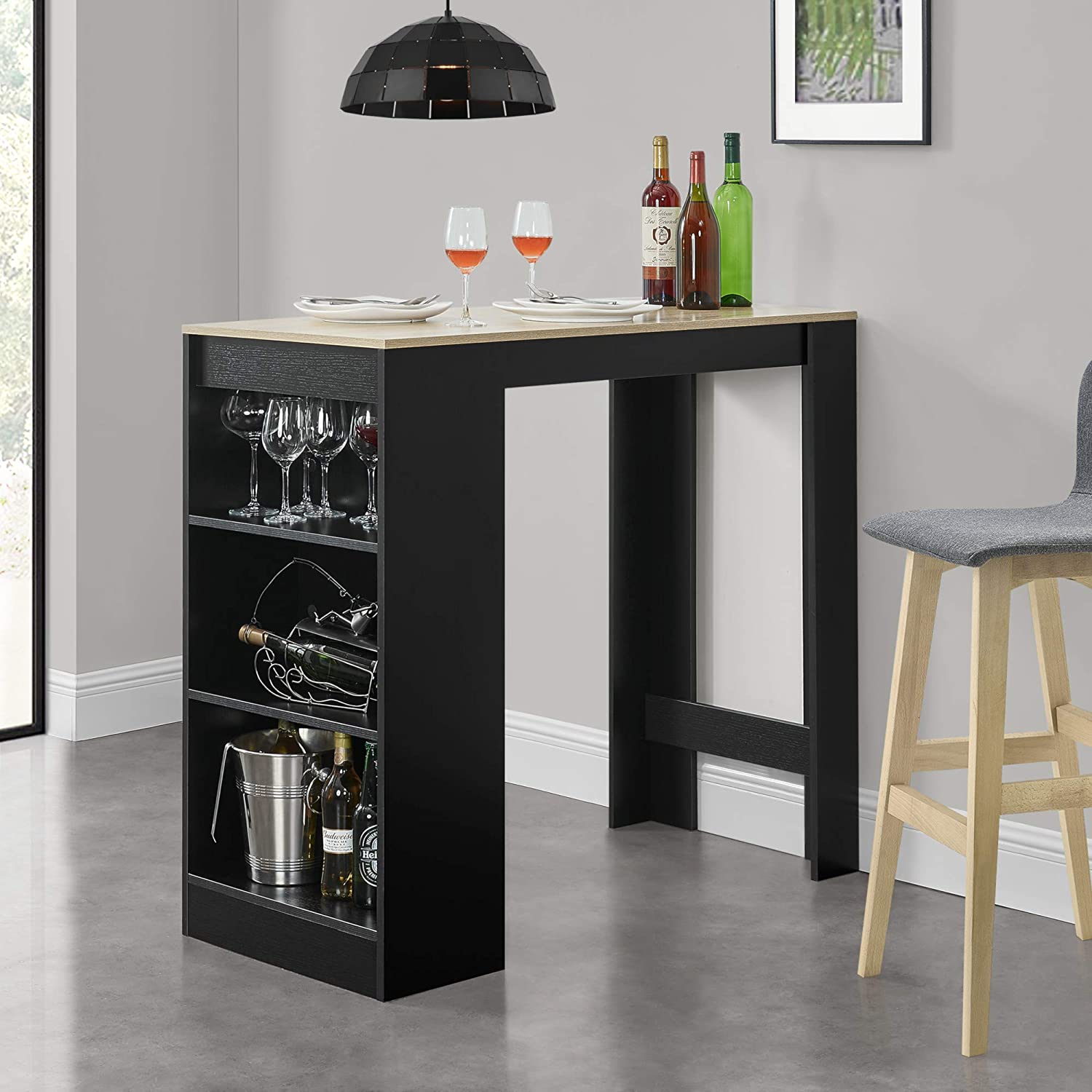 Tavolo Alto da Bar Penisola Cucina con 3 Ripiani – Vicco