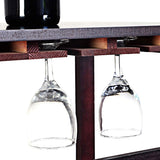 Cantinetta Portabottiglie Scaffale per Vino con Portabicchiere in Legno da 24 Bottiglie, Marrone Scuro,
