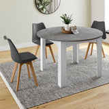 Tavolo da pranzo rotondo allungabile 4-8 persone piano effetto faggio nero 120-160cm