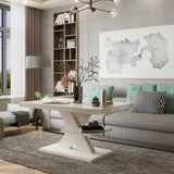 Tavolino Design Moderno Piano 50mm Tavolino da Salotto 90x45x60cm