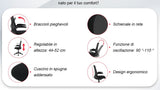 Sedia da ufficio Sedia ergonomica girevole con schienale traspirante e braccioli