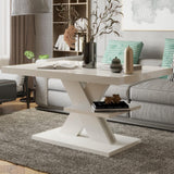 Tavolino Design Moderno Piano 50mm Tavolino da Salotto 90x45x60cm