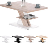 Tavolino Design Moderno Piano 50mm Tavolino da Salotto 90x45x60cm