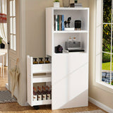 Armadietto da Bagno Moderno Alto e Stretto Unità di Stoccaggio Salvaspazio con Ripiani