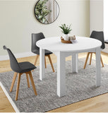 Tavolo da pranzo rotondo allungabile 4-8 persone Bianco 120-160 cm