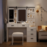 Toilette con Illuminazione LED Regolabile Specchio Grande Rimovibile con Portagioie