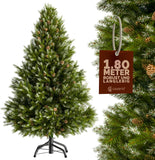 Albero di Natale Finto Verde con Neve 180 cm 805 Punte incl.