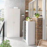 13Casa Kawai A6 Armadio multiuso, 73x37x180 h cm, Melamina, con kit di montaggio, Colore Bianco