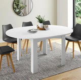 Tavolo da pranzo rotondo allungabile 4-8 persone Bianco 120-160 cm