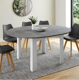 Tavolo da pranzo rotondo allungabile 4-8 persone piano effetto faggio nero 120-160cm