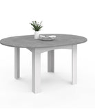Tavolo da pranzo rotondo allungabile 4-8 persone piano effetto faggio nero 120-160cm