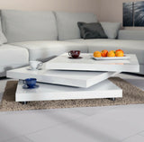 Tavolino Da Salotto Tavolino Da Caffè Moderno Girevole Design 3 Piani Bianco Nero O Grigio