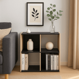 Mobile libreria in legno a 4 vani color grigio e legno naturale Scaffale moderno salvaspazio