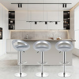 2 Pezzi Sgabelli Regolabili con Poggiatesta | Gambe in Metallo Cromato e Sedute in Plastica