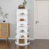 Scaffale per scarpe girevole a 360° resistente torre organizzatrice da 6 livelli bianca