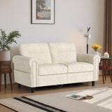 Divano 2 Posti con Supporto Lombare Effetto Camoscio e Braccioli