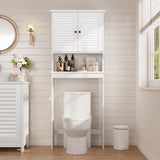 Mobiletto Bagno con Mensola Bianco Ripiani Antiribaltamento e Regolabili Per Bagno e Lavanderia