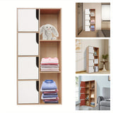 Armadio per riporre oggetti a sé stante armadio moderno armadio con 3 ripiani aperti e 4 porte