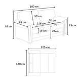 Divano Pronto Letto Componibile in Tessuto con Cuscini