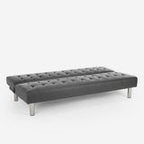 Divano letto 2 posti in similpelle reclinabile design moderno